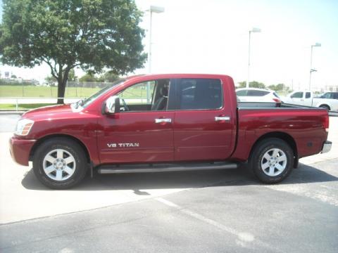 Red Brawn 2005 Nissan Titan LE Crew Cab with Graphite/Titanium interior Red 