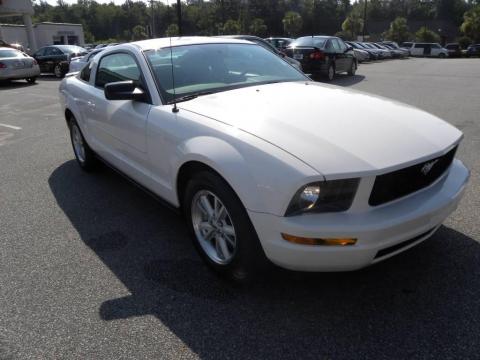 Performance White Ford Mustang V6 Deluxe Coupe.  Click to enlarge.