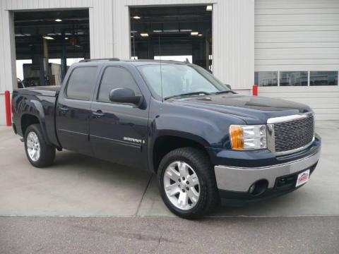 Deep Blue Metallic GMC Sierra 1500 SLT Crew Cab 4x4.  Click to enlarge.