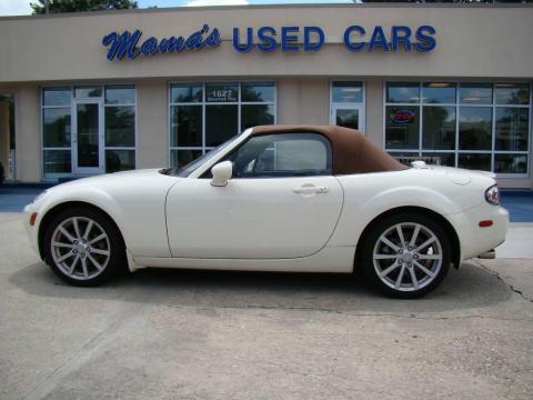 Marble White Mazda MX-5 Miata Grand Touring Roadster.  Click to enlarge.