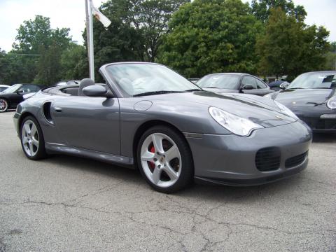 Seal Grey Metallic Porsche 911 Turbo Cabriolet.  Click to enlarge.