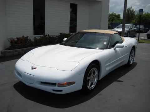 Arctic White Chevrolet Corvette Convertible.  Click to enlarge.