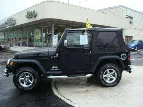 Black Jeep Wrangler Sport 4x4.  Click to enlarge.
