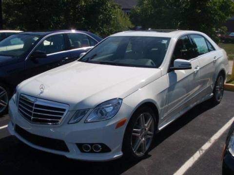 Arctic White Mercedes-Benz E 350 Sedan.  Click to enlarge.