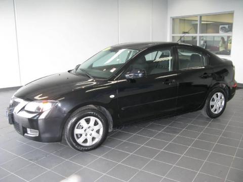 Black Mica 2008 Mazda MAZDA3 i Sport Sedan with Black interior Black Mica 