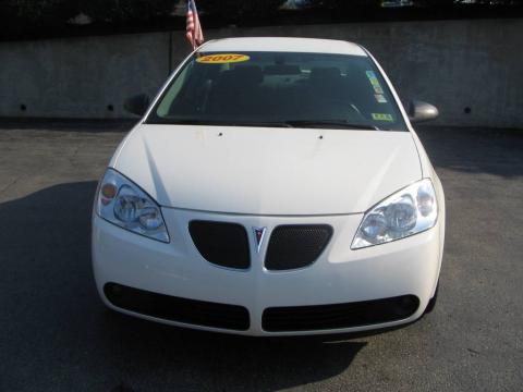 Ivory White Pontiac G6 V6 Sedan.  Click to enlarge.