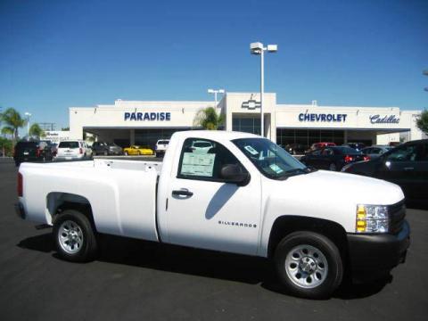 Summit White Chevrolet Silverado 1500 Regular Cab.  Click to enlarge.