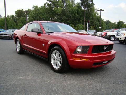 Dark Candy Apple Red Ford Mustang V6 Coupe.  Click to enlarge.