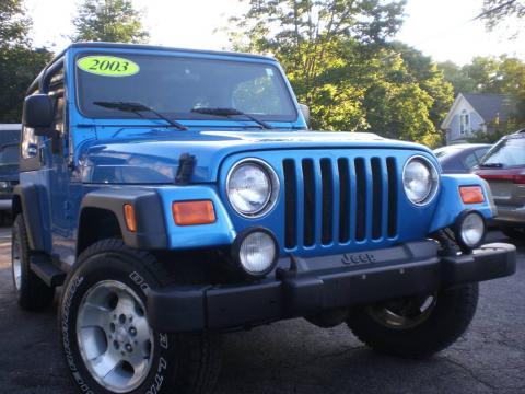 Intense Blue Pearl Jeep Wrangler Sport 4x4.  Click to enlarge.