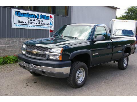 Dark Green Metallic Chevrolet Silverado 2500HD Regular Cab 4x4.  Click to enlarge.