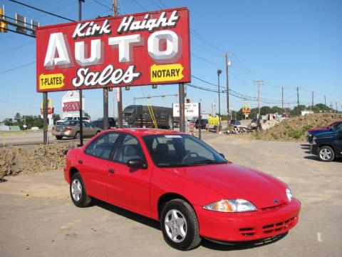 Bright Red Chevrolet Cavalier Sedan.  Click to enlarge.