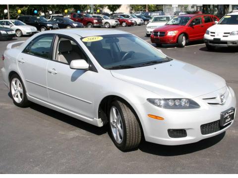 Glacier Silver Metallic Mazda MAZDA6 i Sport Sedan.  Click to enlarge.