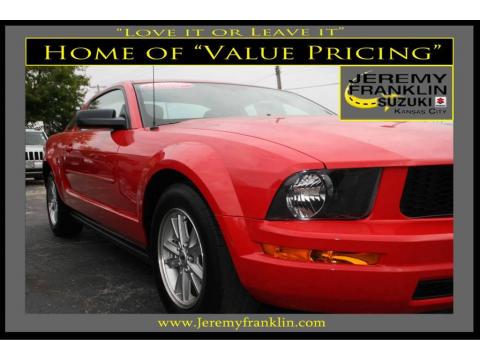 Torch Red Ford Mustang V6 Deluxe Coupe.  Click to enlarge.