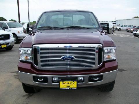 Dark Toreador Red Metallic Ford F250 Super Duty Lariat Crew Cab 4x4.  Click to enlarge.