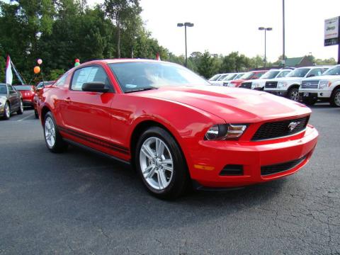 Torch Red Ford Mustang V6 Coupe.  Click to enlarge.