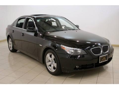 Jet Black BMW 5 Series 525xi Sedan.  Click to enlarge.