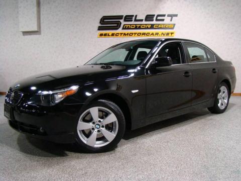 Jet Black BMW 5 Series 530xi Sedan.  Click to enlarge.