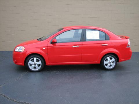 Victory Red Chevrolet Aveo LT Sedan.  Click to enlarge.