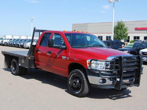 Flame Red Dodge Ram 3500 SLT Quad Cab 4x4 Chassis.  Click to enlarge.
