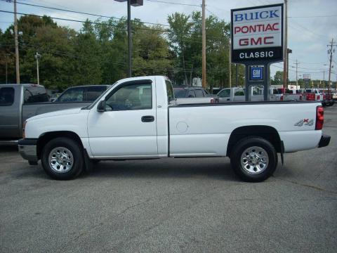 Summit White Chevrolet Silverado 1500 Regular Cab 4x4.  Click to enlarge.