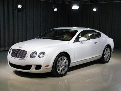 Glacier White Bentley Continental GT .  Click to enlarge.