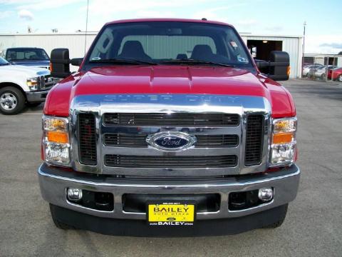 Vermillion Red Ford F250 Super Duty XLT SuperCab 4x4.  Click to enlarge.