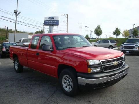 Victory Red Chevrolet Silverado 1500 Classic Work Truck Extended Cab 4x4.  Click to enlarge.