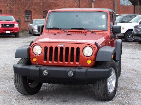 Sunburst Orange Pearl Coat Jeep Wrangler X 4x4.  Click to enlarge.