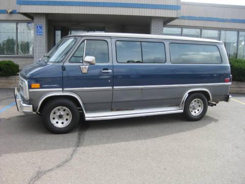 Dark Blue Metallic Chevrolet Chevy Van G20 Sportvan.  Click to enlarge.