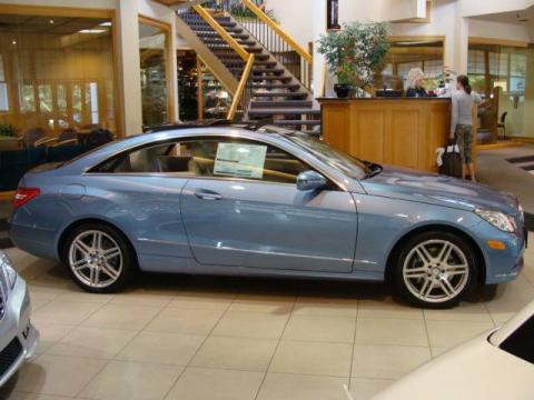 Quartz Blue Metallic Mercedes-Benz E 350 Coupe.  Click to enlarge.