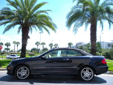 Majestic Black Metallic Mercedes-Benz CLK 550 Cabriolet.  Click to enlarge.