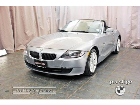 Silver Grey Metallic BMW Z4 3.0i Roadster.  Click to enlarge.