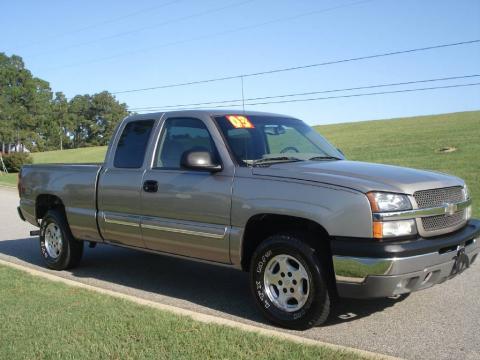 Light Pewter Metallic Chevrolet Silverado 1500 LS Extended Cab 4x4.  Click to enlarge.