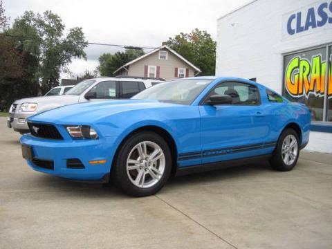 Grabber Blue Ford Mustang V6 Coupe.  Click to enlarge.
