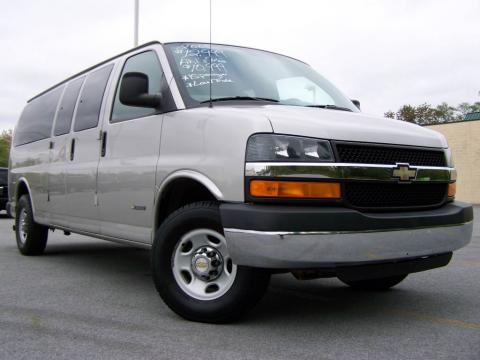 Silver Birch Metallic Chevrolet Express 3500 15 Passenger Van.  Click to enlarge.