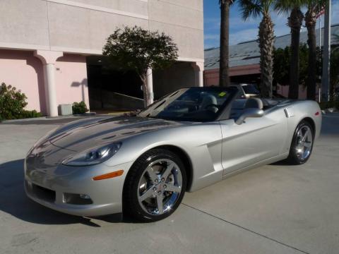 Machine Silver Metallic Chevrolet Corvette Convertible.  Click to enlarge.
