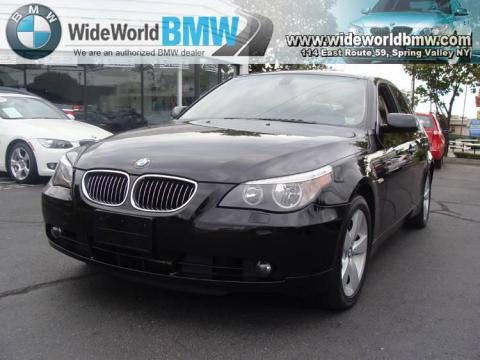 Jet Black BMW 5 Series 525xi Sedan.  Click to enlarge.