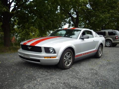 Satin Silver Metallic Ford Mustang V6 Deluxe Coupe.  Click to enlarge.