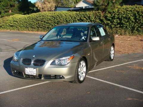 Olivine Green Metallic BMW 5 Series 545i Sedan.  Click to enlarge.