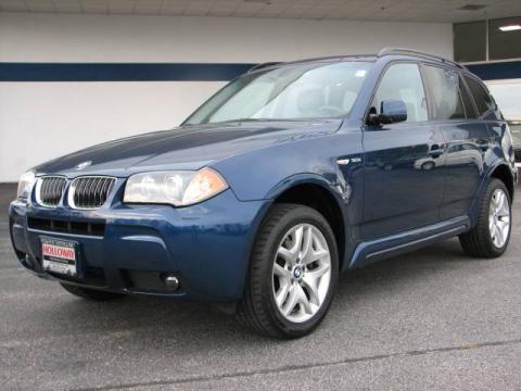 Mystic Blue Metallic BMW X3 3.0i.  Click to enlarge.