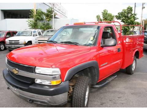 Victory Red Chevrolet Silverado 2500 Regular Cab Chassis Utility.  Click to enlarge.