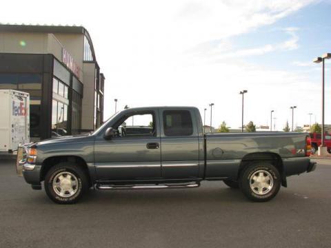 Stealth Gray Metallic GMC Sierra 1500 SLE Extended Cab 4x4.  Click to enlarge.
