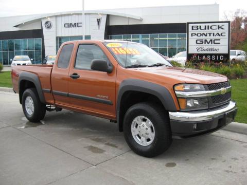 Sunburst Orange Metallic Chevrolet Colorado LS Extended Cab.  Click to enlarge.