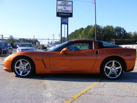 Atomic Orange Metallic Chevrolet Corvette Coupe.  Click to enlarge.