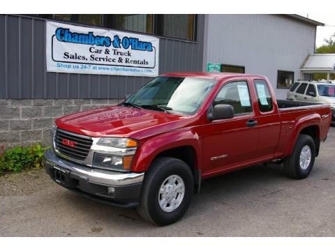 Cherry Red Metallic GMC Canyon SLE Extended Cab 4x4.  Click to enlarge.