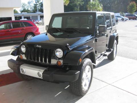 Black Jeep Wrangler Unlimited Sahara 4x4.  Click to enlarge.