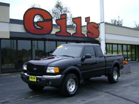 Black Clearcoat Ford Ranger XLT FX4 SuperCab 4x4.  Click to enlarge.