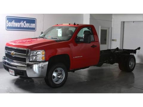 Victory Red Chevrolet Silverado 3500HD Work Truck Regular Cab Chassis.  Click to enlarge.