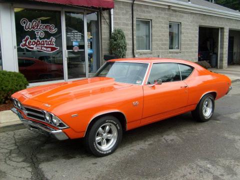 Orange Chevrolet Chevelle SS Coupe.  Click to enlarge.