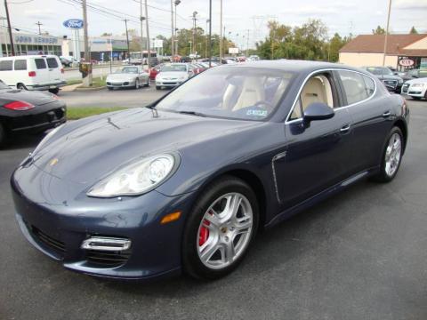 Yachting Blue Metallic Porsche Panamera Turbo.  Click to enlarge.